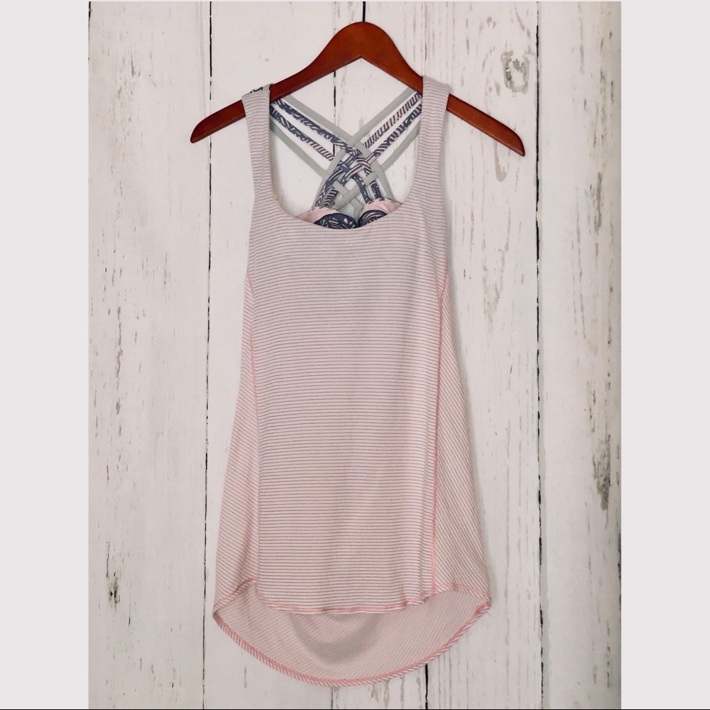 Lululemon Free To Be Serene Top Light Pink&Grey